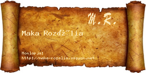 Maka Rozália névjegykártya
